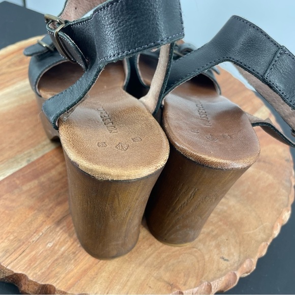 Anthropologie Musse Cloud 70s Style Chunky Heel Platform Sandals Naomie black 9 - Picture 5 of 10